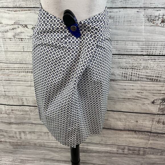 Donna Ricco New Yorkk Skirt size 8 Navy Blue Straight Pencil Knee Stretch Boho - Picture 6 of 8